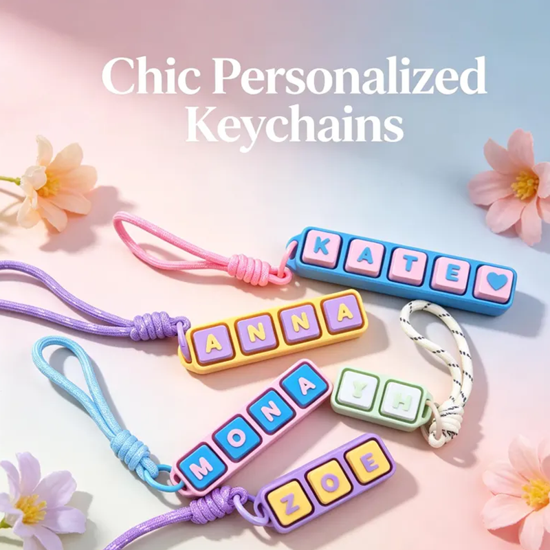 Name Clicker Fidget Keychain- Clicky or Silent!| Personalized keyboard Clicker FidgetToy