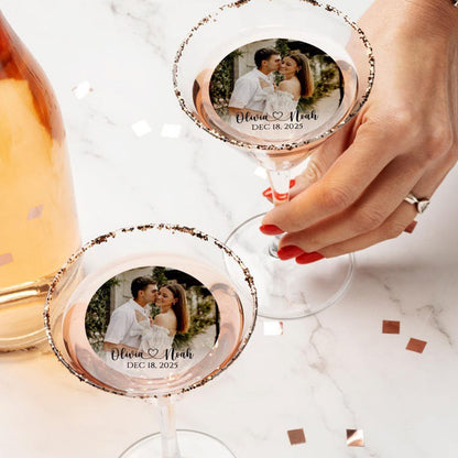 Personalized Edible Photo Wedding Drink Toppers/Custom Drink Toppers