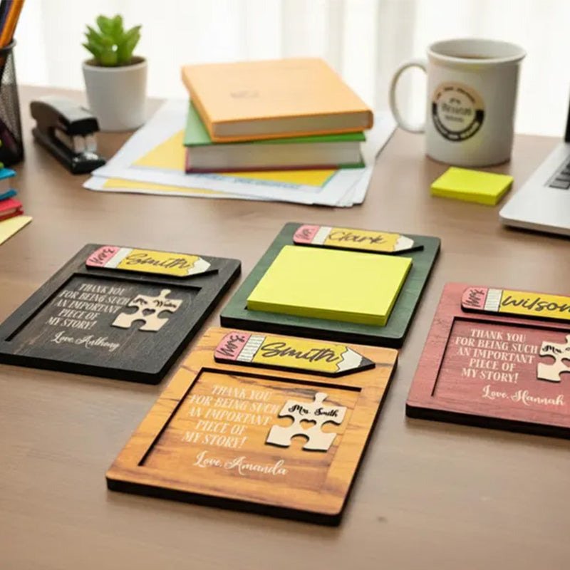 Personalized Teacher Note Pad Holder, Custom Teacher Appreciation Gift