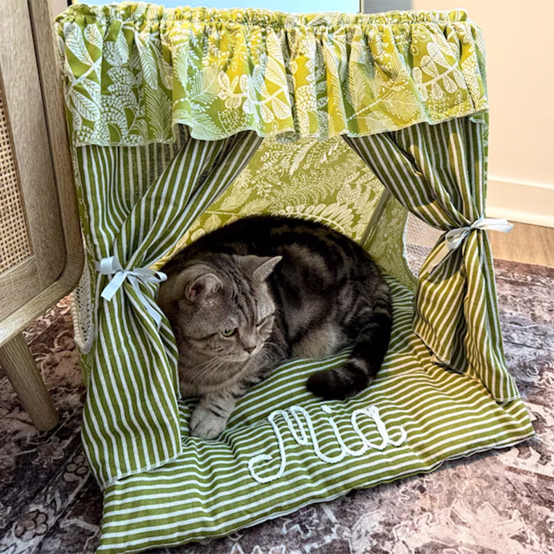 Personalized Cat Tent Custom Embroidered Name