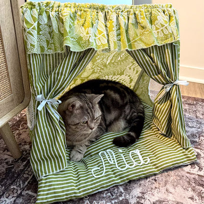 Personalized Cat Tent Custom Embroidered Name