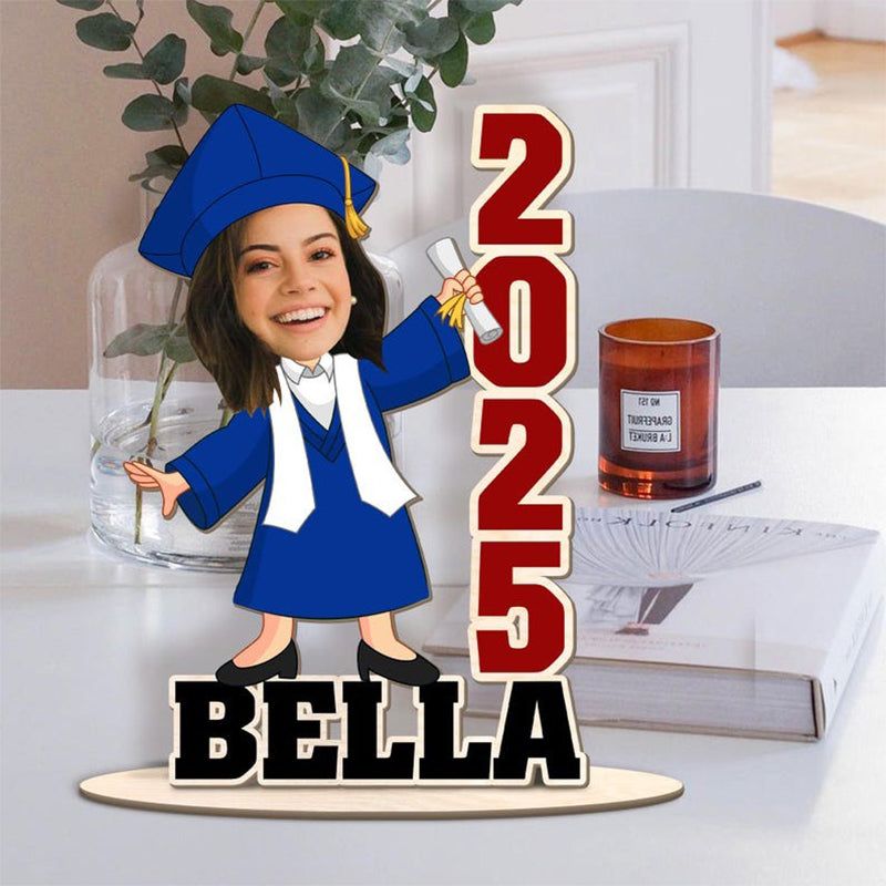 Graduation Gift, Custom Face Photo Graduation Wooden Standing