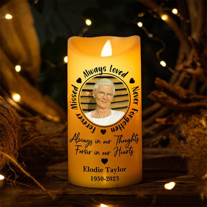 Personalized Photo LED Candle, Custom Photo Sympathy Candle