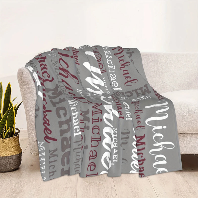 Soft Polyester Personalized Name Blanket