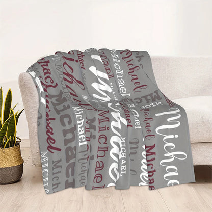 Soft Polyester Personalized Name Blanket