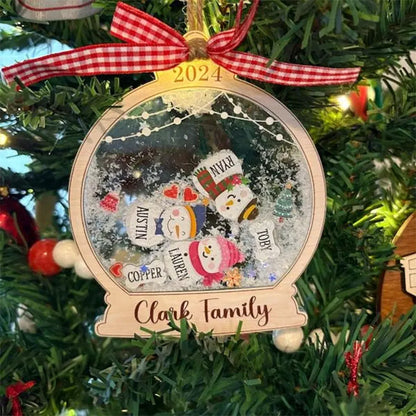 Bulk Discount Custom Snowman Family Shaker Ornament