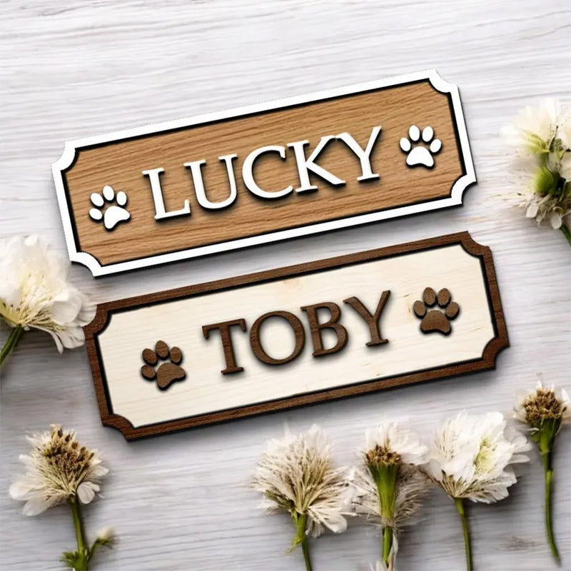 Pet Name Sign, Personalised Dog Cat Name Plaque For Pet House