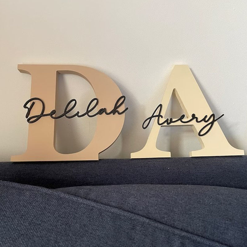 Personalised Wooden Letters Gift , Nursery Decor , New Baby Boy Girl