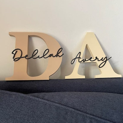 Personalised Wooden Letters Gift , Nursery Decor , New Baby Boy Girl