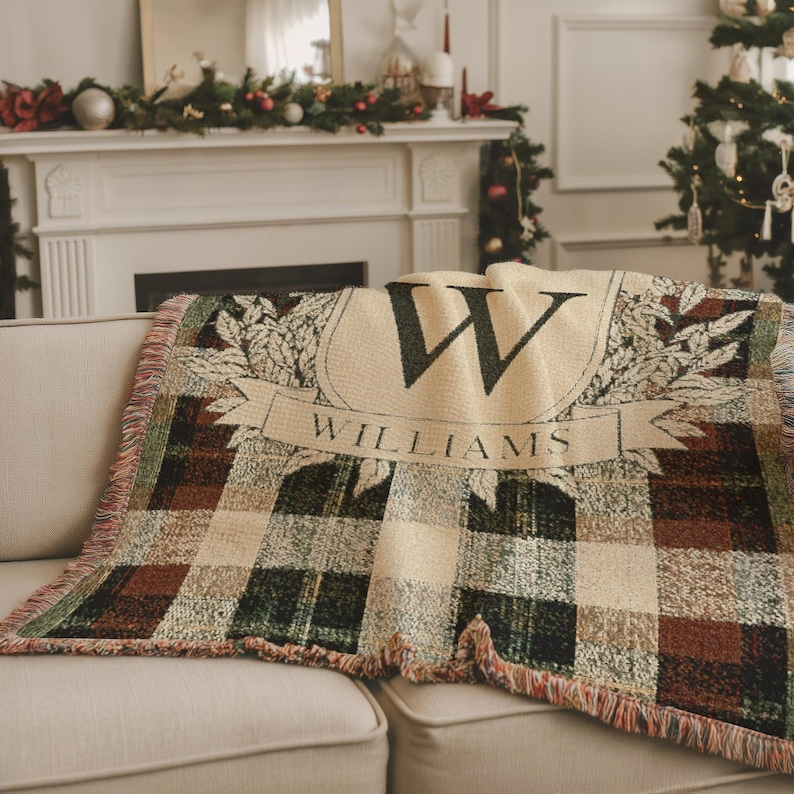 Custom Family Name Woven Blanket