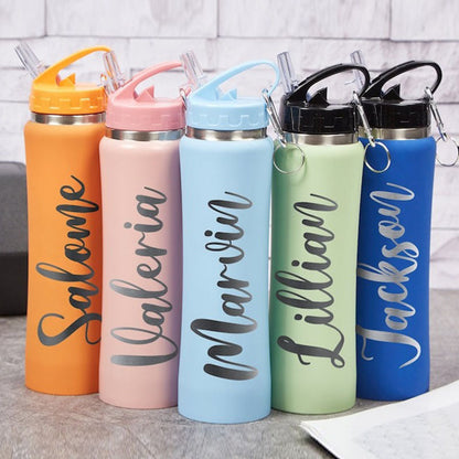 Engraved Water Bottles with Straw,Insulated Water Bottles