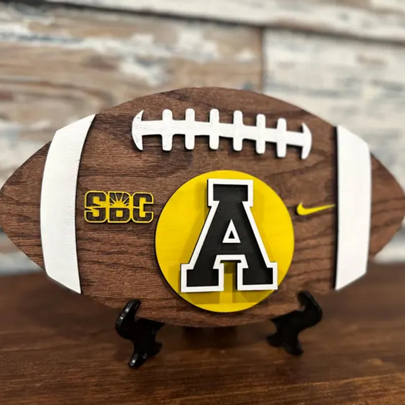 3D College Wooden Football