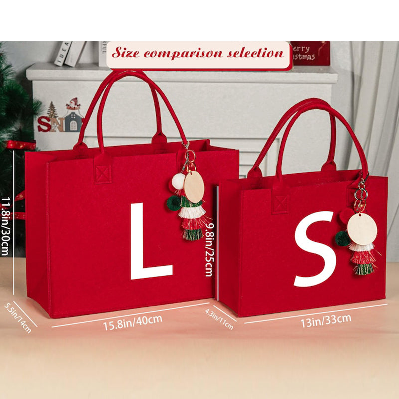 Custom Christmas Gift Bag & Charm,Holiday Gift Bags with Name