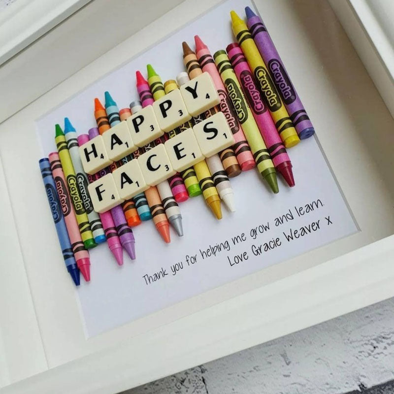 Thank You Teacher Personalised Crayon Gift Frame