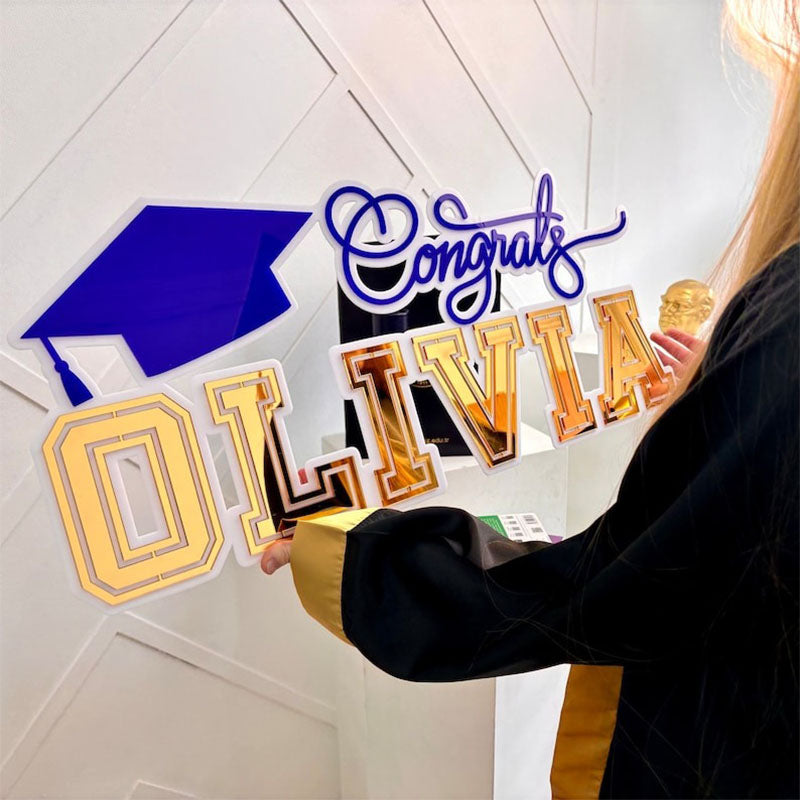 Graduation Name Sign, Graduation Party Backdrop Decoration