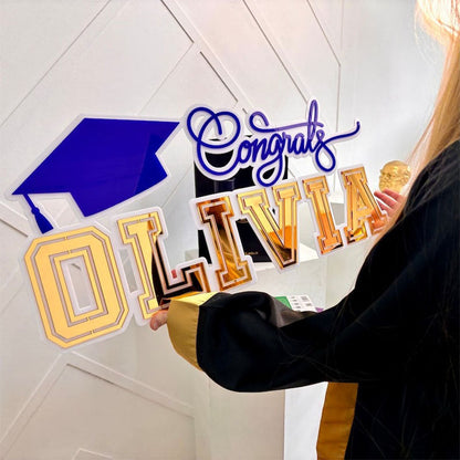 Graduation Name Sign, Graduation Party Backdrop Decoration