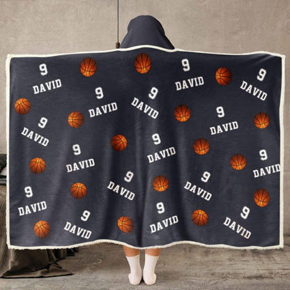 Personalized Football Wearable Hooded Blanket