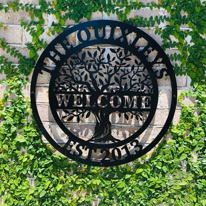 Custom Welcome Family Tree of Life Name Sign