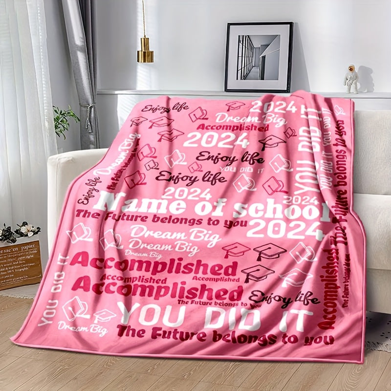 Customizable Graduation Flannel Blanket