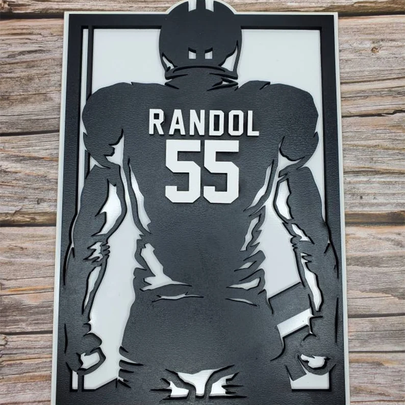 Custom Football Player Sign, Personalized Last Name Player Sign