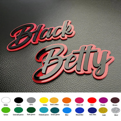 Custom Cursive Font Car Emblem - Custom Colors
