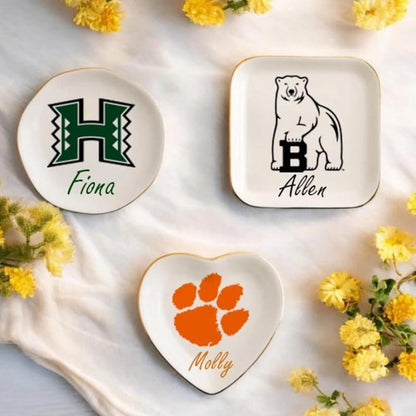 University custom trinket ring dish dorm decor graduation University jewelry