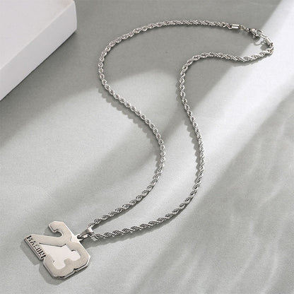 Custom Name Sports Number Necklace | Number Sports Necklace Custom Name
