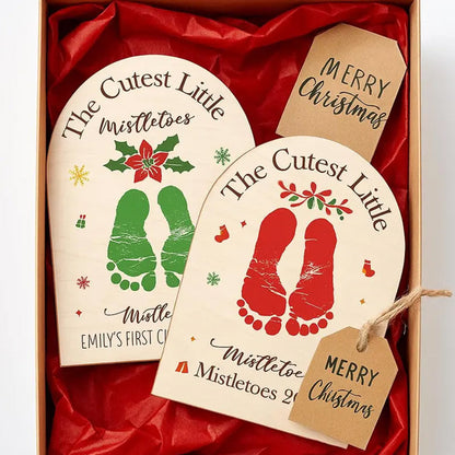 Personalized Baby Footprint Christmas Plaque