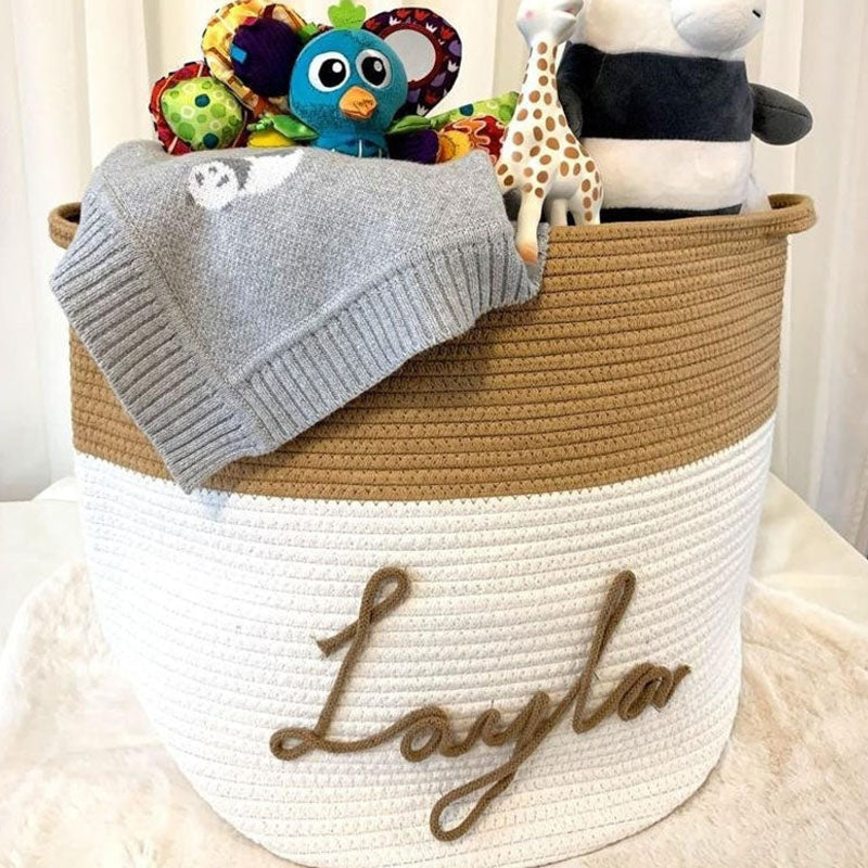 Cotton Woven Rope Personalized Baskets Customized Baby Shower Gift