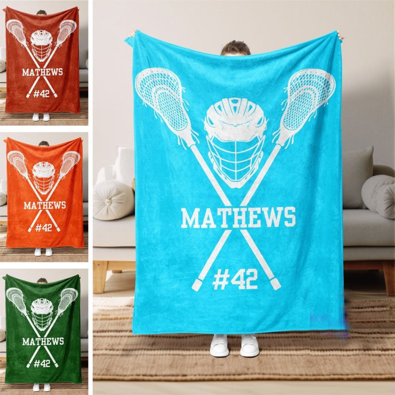 Personalized Lacrosse Blanket, Custom Lacrosse Blanket