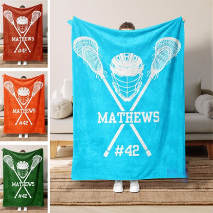Personalized Lacrosse Blanket, Custom Lacrosse Blanket