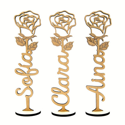 Personalized Wooden Rose Tabletop Decor