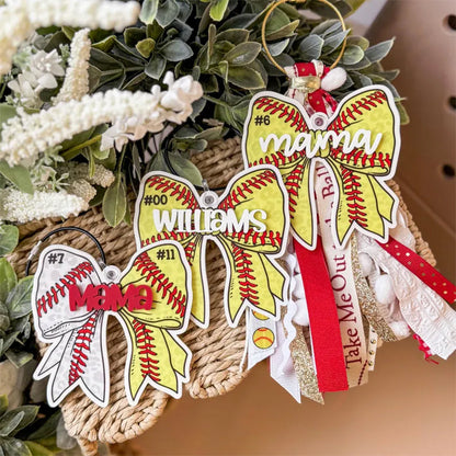 Softball Baseball Bogg Bag Tag, Softball Mom Bag Tassel and Charm