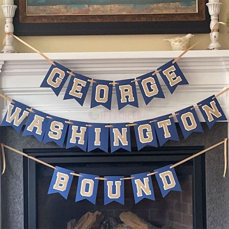Custom College Bound Banner, Double Layer Letters, Large 6x8" Pennants