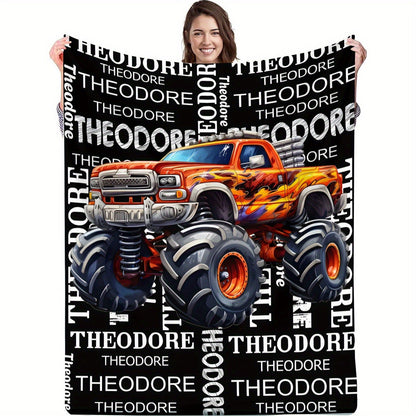 Customizable Monster Truck Flannel Blanket