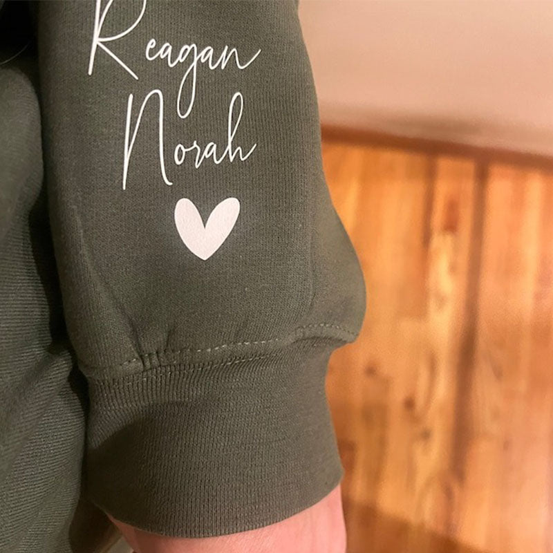 Custom Dog Mama Sweatshirt With Names On The Sleeve