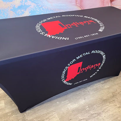 Custom Printed Table Cloth Stretch and Fitted Cloths, 4ft table 6ft table and 8 ft table