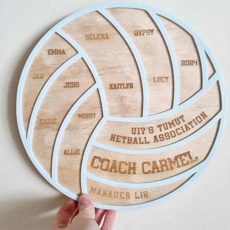 Personalised Netball Coach Plaque, Custom Netball Gift