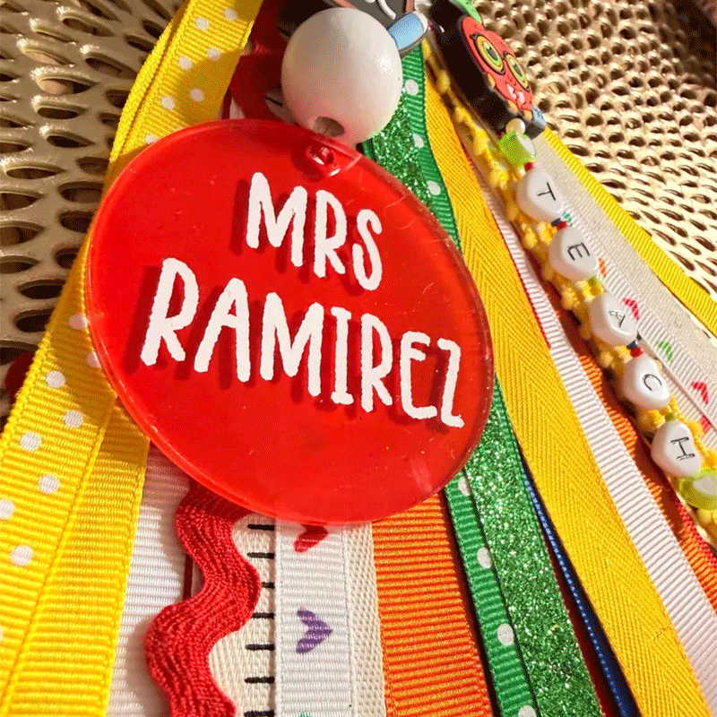Personalized Teacher Keychain | Custom Name Tassel Gift for Teachers