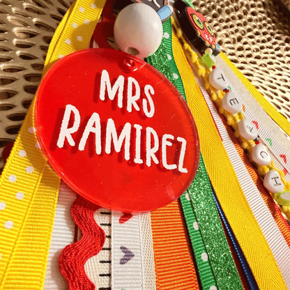 Personalized Teacher Keychain | Custom Name Tassel Gift for Teachers
