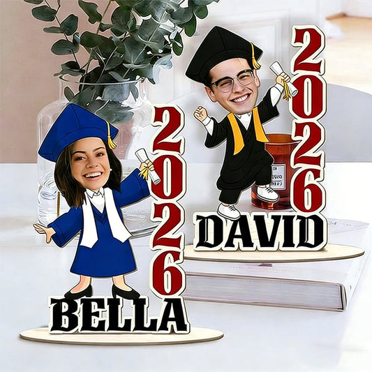 Graduation Gift, Custom Face Photo Graduation Wooden Standing