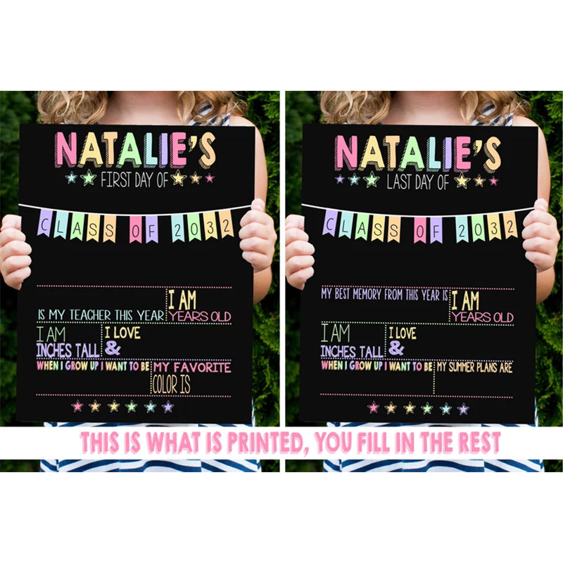 First Day of School Sign - Last Day of School Sign - Back To School Chalkboard