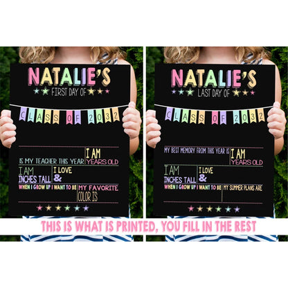 First Day of School Sign - Last Day of School Sign - Back To School Chalkboard