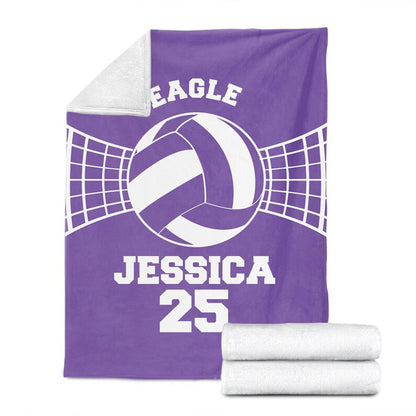 Personalized Volleyball Blanket, Custom Name Number Soft