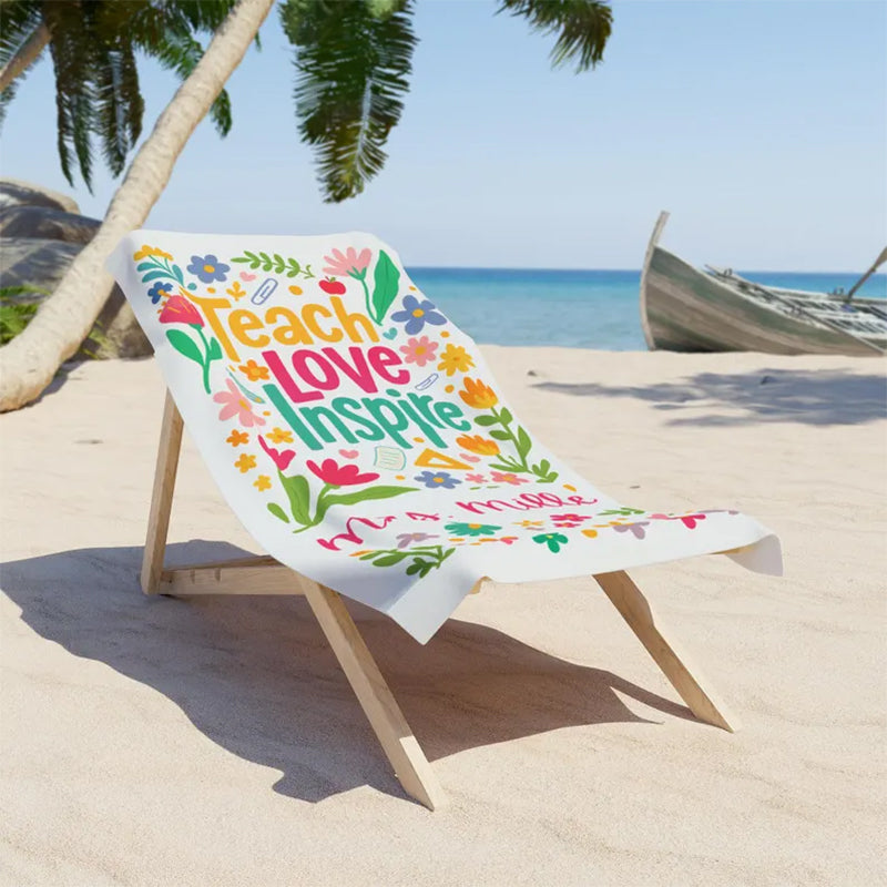 Personalized Teacher Beach Towel, Teacher Appreciation Gift