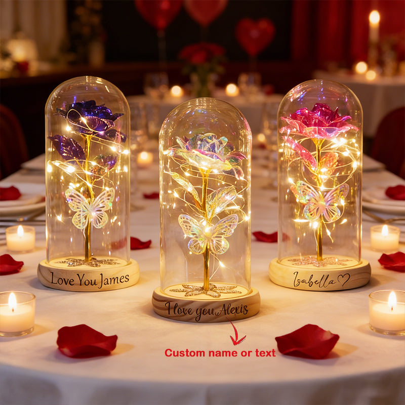 Galaxy Rose Flower Gifts,Personalized Galaxy Rose Night Light