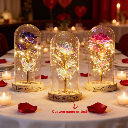 Galaxy Rose Flower Gifts,Personalized Galaxy Rose Night Light