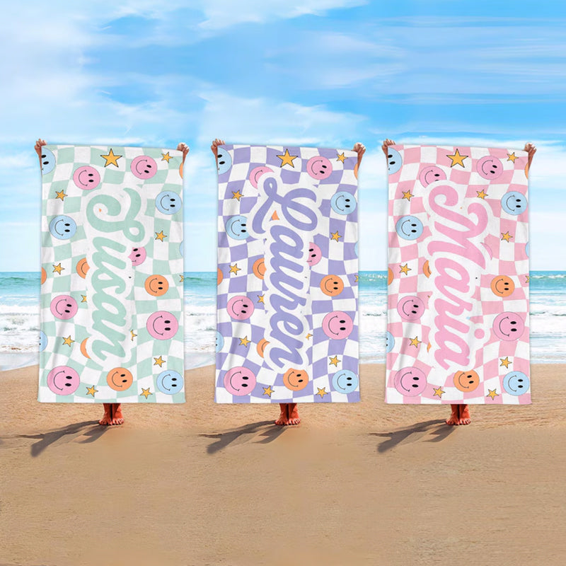 Colorful Kids Beach Towel Personalized