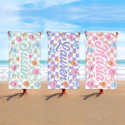 Colorful Kids Beach Towel Personalized