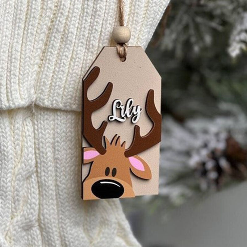 Reindeer Personalized Christmas Stocking Tags
